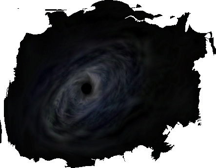 A black hole — swirling darkness collapsing to a void.